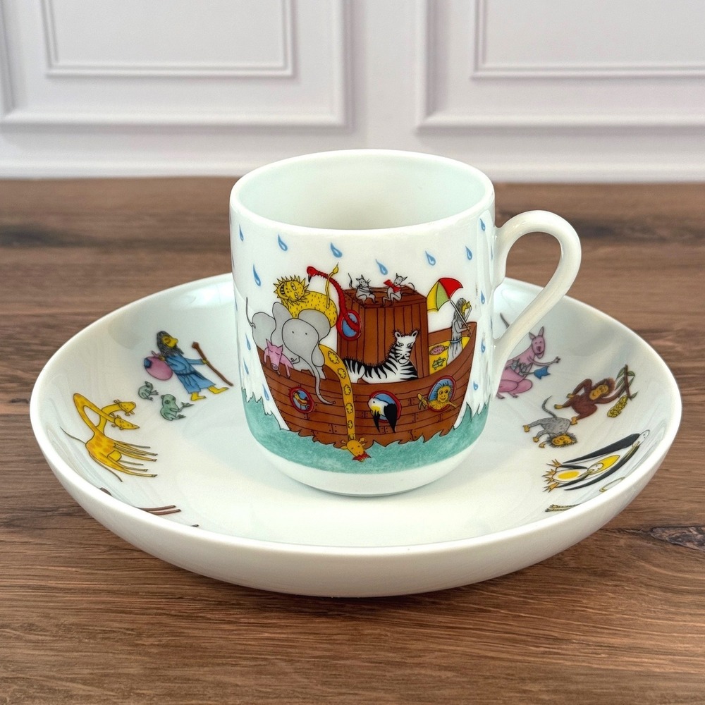 VTG Vista Alegre Portugal Noah's Ark 2 Pc Children's Cup and Plate Set